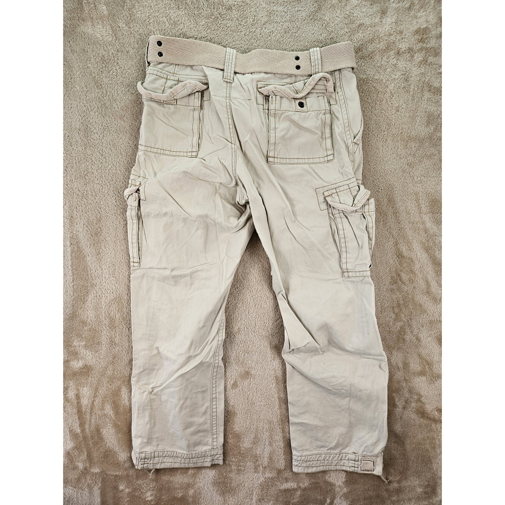 Abercrombie & Fitch Cargo Pants Khaki Tan Wash Multi-pocket Utility Outdoor - Picture 7 of 10